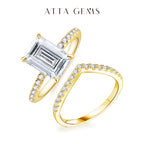 ATTAGEMS Moissanite Diamond Rings Jewelry Women Engagement Ring 925 Sterling Silver Jewelry Wedding Moissanite Band Ring Luxlife Brands