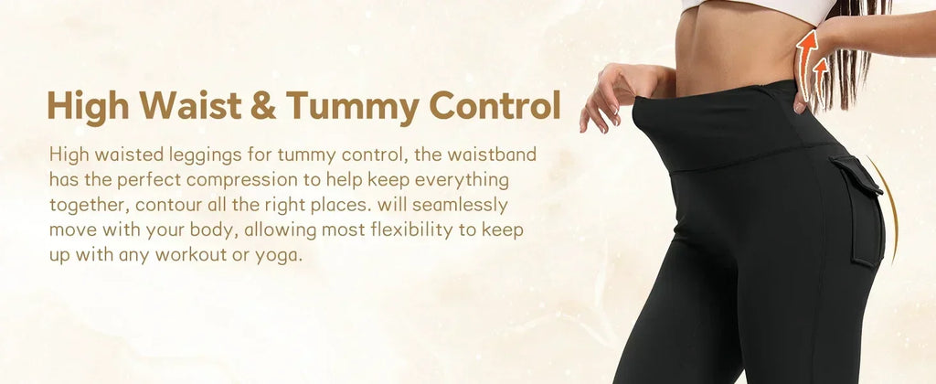 Women's Flare Leggings with Pockets High Waisted Butt Lifting No Front Seam Tummy Control Bootcut Yoga Pants for Women