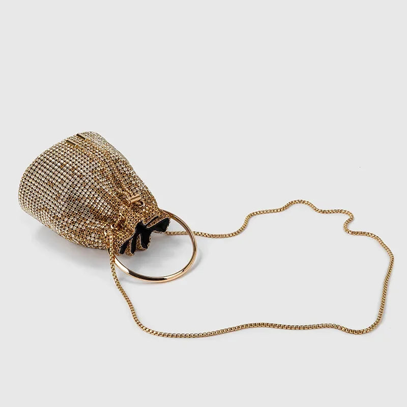 Diamond Bucket Bag for Women 2023 New Rhinestones Bling Shoulder Bags fashionTote Handbag Luxury Design Purse Crossbody Bag LUXLIFE BRANDS