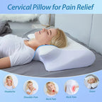 1pc Memory Foam Cervical Pillow, 2 in 1 Ergonomic Contour Orthopedic Pillow for Neck Pain, Contoured Support Pillows,Neck Pillow Luxlife Brands