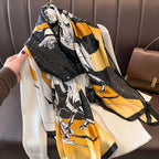 180*90cm Luxury Brand Spring Summer Autumn Women Clothing New Fashion Color matching printed silk scarf lady popular turba Luxlife Brands