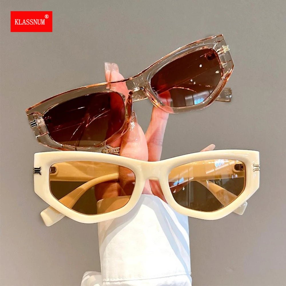 Women Cat Eye Sunglasses 2024 Luxury Brand Designer Vintage Irregular Frame Gradient Eyewear UV400 Shades Women's Sunglasses