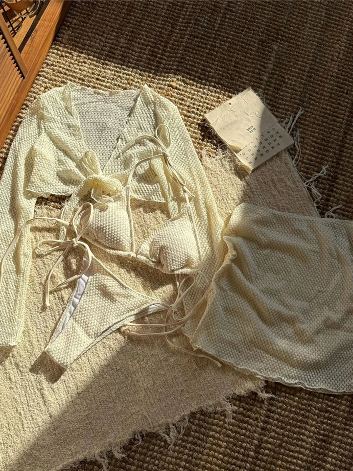 2025 Long Sleeve With Skirt Halter Bikini Women Swimwear Female Swimsuit Four-pieces Bikini set Bather Bathing Suit Swim V6358