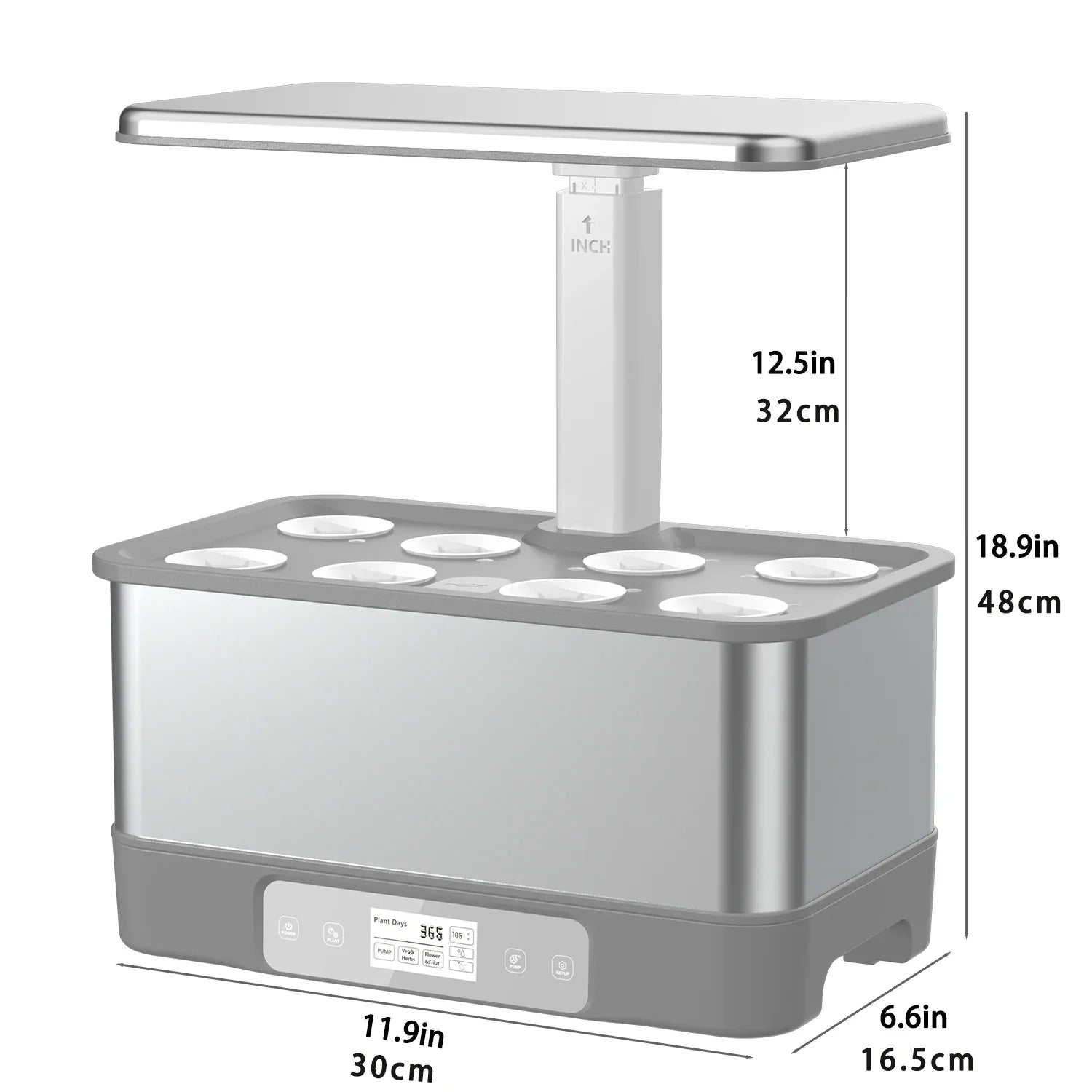 Indoor Herbs Garden, Hydroponics Growing System Kit,8 Pods Soilless Planting Gardening Box with LED Growth Light