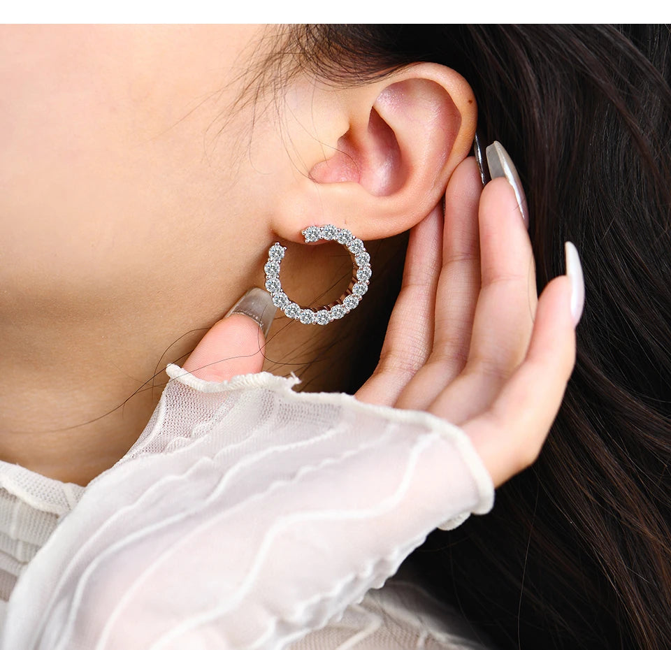 ATTAGEMS Moissanite Hool Earrings 925 Sterling Silver Passed the Diamond Test Wedding Earrings for Women Gift Fine Jewelry Band Luxlife Brands