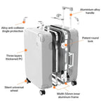 Carry On Luggage 20'' Rolling Luggage Aluminum Frame PC Hardside with Spinner Wheels TSA Lock 24'' Luxlife Brands