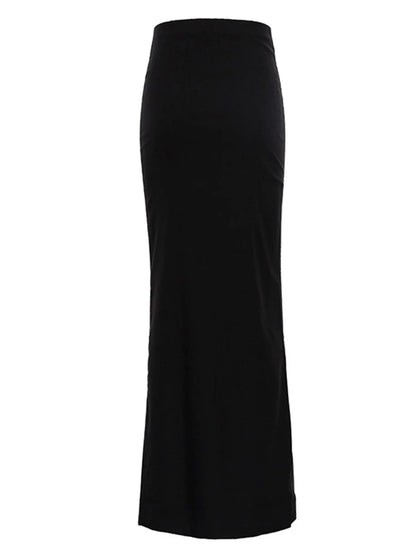 Black Maxi Bodycon Pencil Skirt