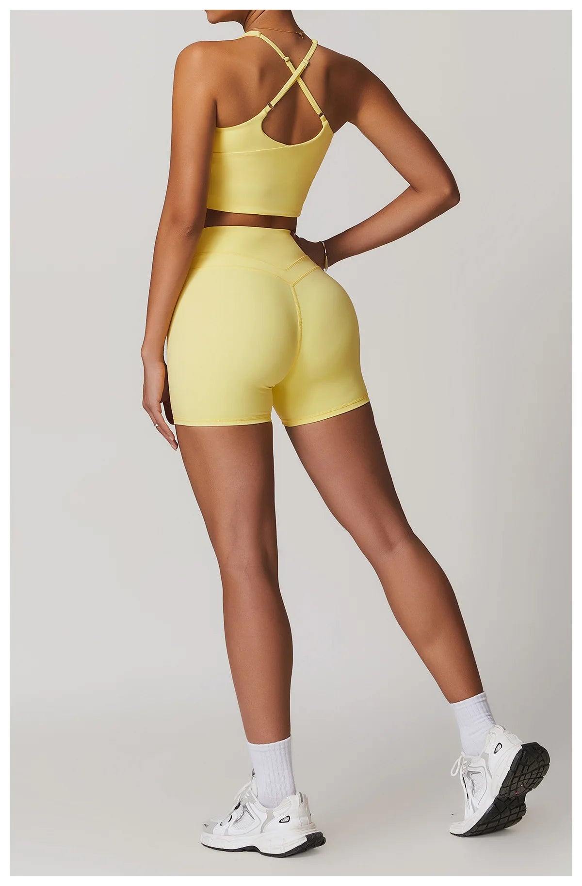 Hearuisavy 2-Piece Yoga Sets Sports Suit Women Fitness Tracksuit Running Workout Shirt Yoga Clothing Quick-Drying Gym Set Women