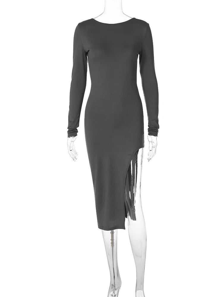 Bella Backless Bodycon Midi Dress LUXLIFE BRANDS