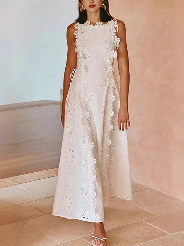 Maria Embroidered Summer Maxi Dress