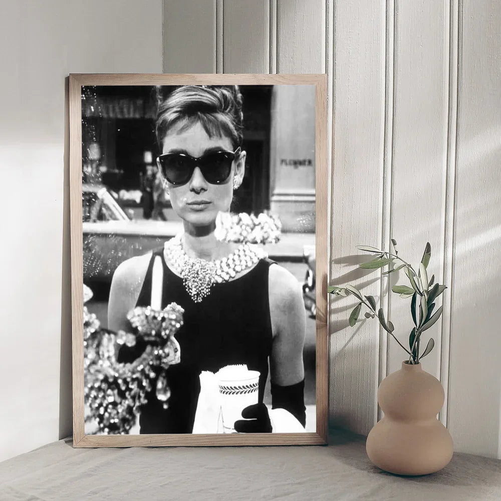 Audrey Hepburn Classic Anime Poster Waterproof Paper Sticker Coffee House Bar Room Wall Decor