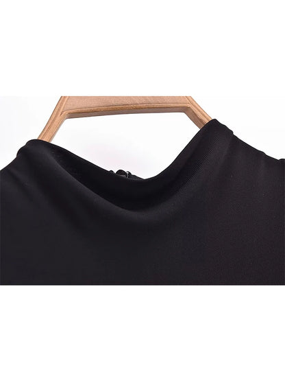 Classic Short Sleeve Bodycon Midi Dress LUXLIFE BRANDS