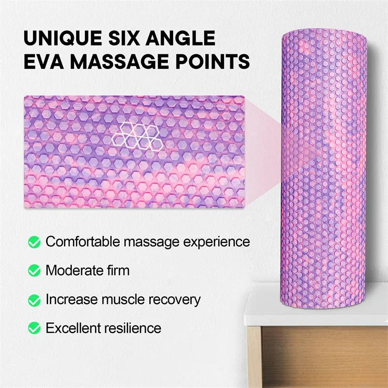 Foam Roller EVA Yoga Roller Fantastic Colors With Massage Points Relaxing Muscle Gym Exercise Roller LUXLIFE BRANDS