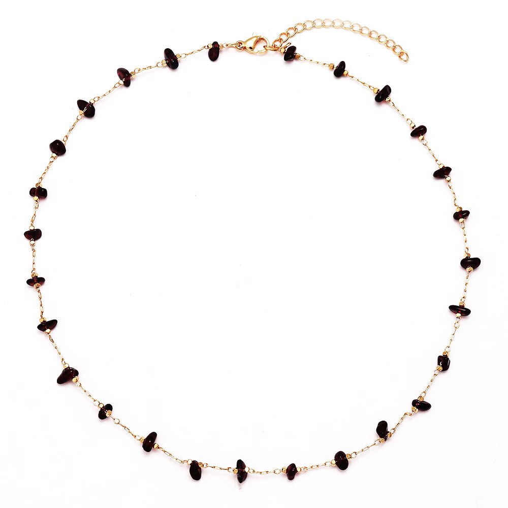 Real Carnelian Crystal Necklace for Women Fashion Handmade Natural Irregular Amethysts Stone Beads Choker Jewelry Collar Gift