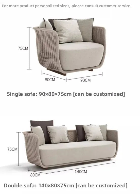 Italian Style Modern Luxury Waterproof Outdoor Rattan Garden Sofa Set For Hotels And Villas For Courtyard Luxlife Brands