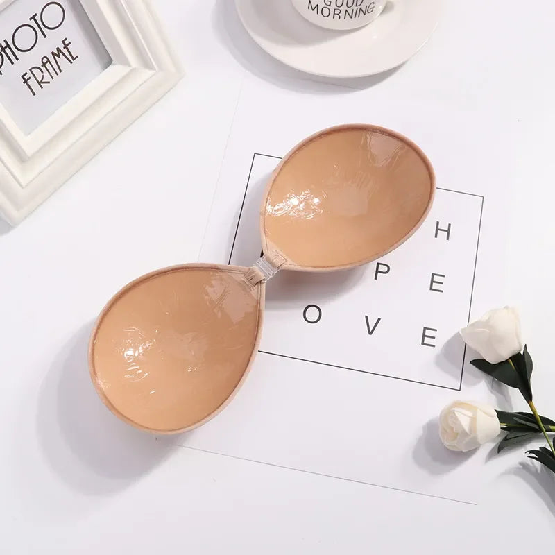 Sexy Sujetador Women's bra Invisible Push Up Bra Self-Adhesive Silicone Seamless Front Closure Sticky Backless Strapless Bra LUXLIFE BRANDS