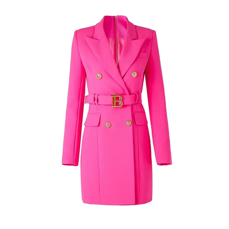 Rose Midi Long Sleeve Blazer Dress