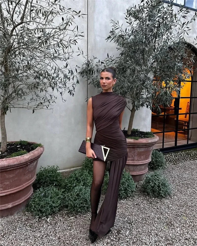 Melissa Draped & Ruched Mini Dress