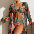 Tropic Vibes High Waisted Bikini 3pc Set S-3XL