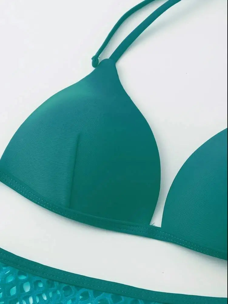 Nadanbao Sexy Mesh Solid Bikini Set Swimsuits for Woman Backless Travel Party Swimwear Female Summer Beach Fashion Bikini Luxlife Brands