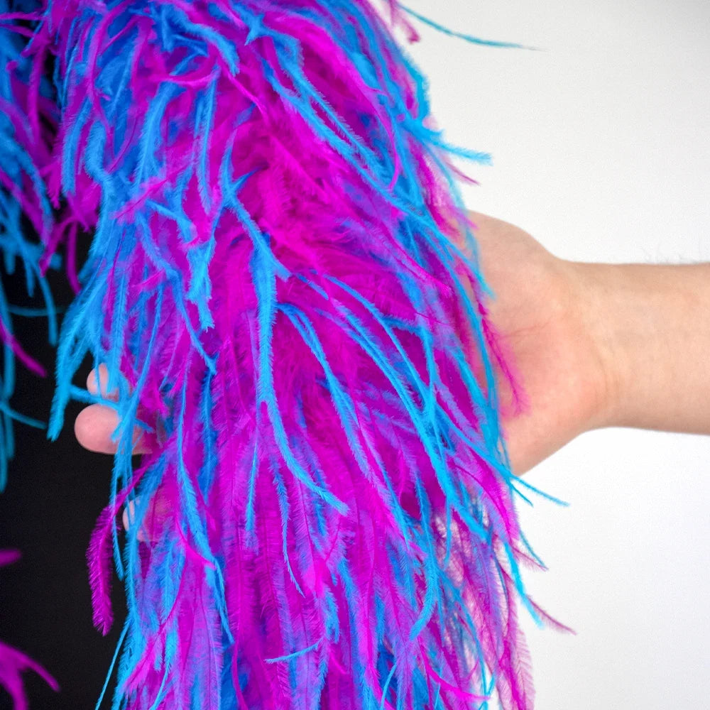 Mixed Color Ostrich Feather Boa & Shawl (2 Meters)