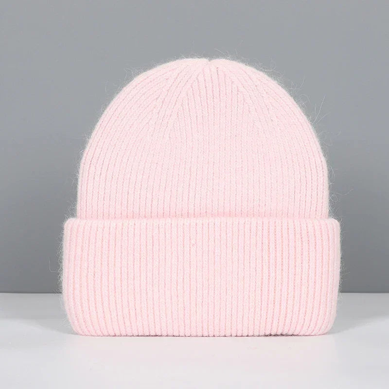 Women Winter Hat Real Rabbit Fur Winter Hats For Women Fashion Warm Beanie Hats Women Solid Adult Cover Head Cap Luxlife Brands
