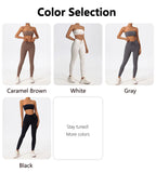 Ctenkevet Summer Women's Breathable Yoga Set Female High Waist Drawstring Sports Suit 2ps Women Fitness Wear Strapless Bra Woman Luxlife Brands