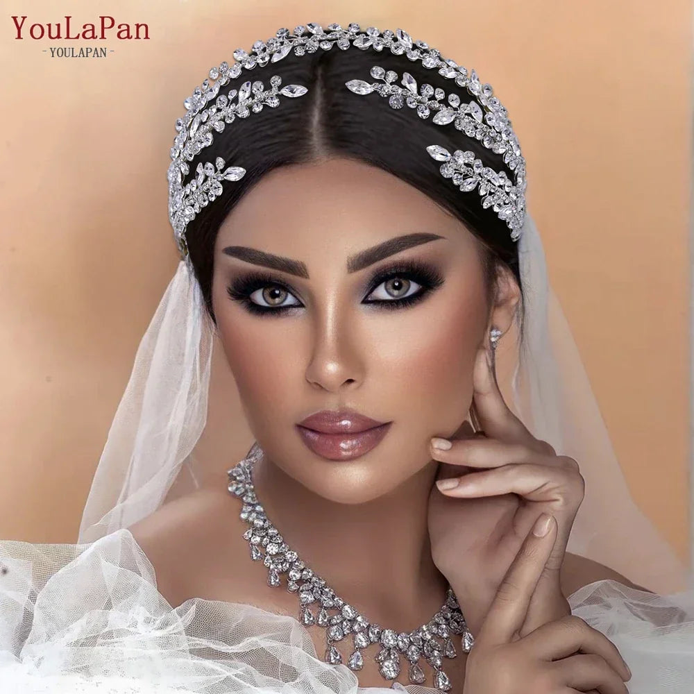 YouLaPan HP496 Fashion Woman Headband Rhinestone Bridal Headpiece Wedding Hair Accessories Bride Tiara Pageant Headdresses LUXLIFE BRANDS