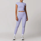 Hearuisavy 2-Piece Yoga Sets Sports Suit Women Fitness Tracksuit Running Workout Shirt Yoga Clothing Quick-Drying Gym Set Women Luxlife Brands