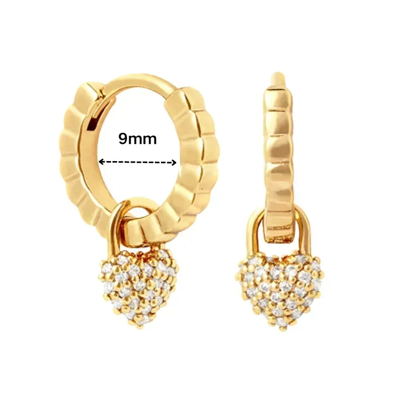 Luxury white crystal zircon earrings 925 sterling silver ear needles Hoop gold earrings For women Fashion Luxury Wedding Jewelry