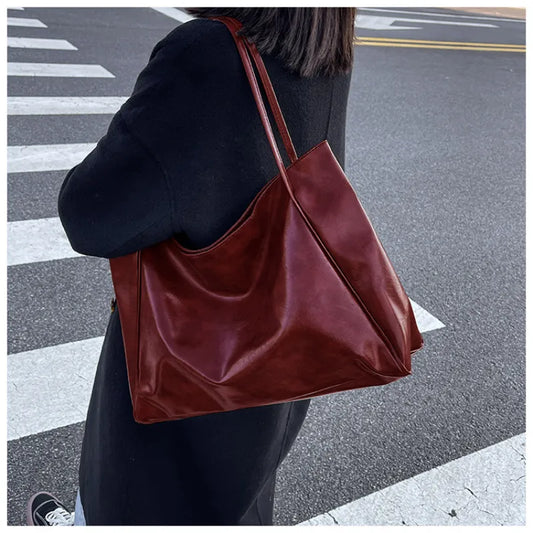 Women’s Large Capacity Faux Leather Shoulder Bag