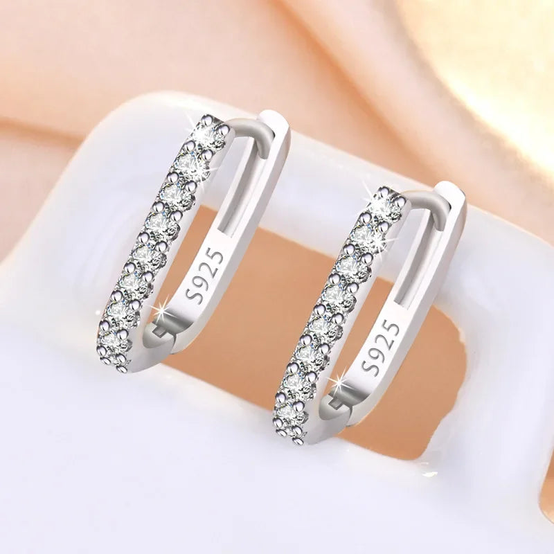 Destiny 925 SS Zircon Hoop Earrings LUXLIFE BRANDS