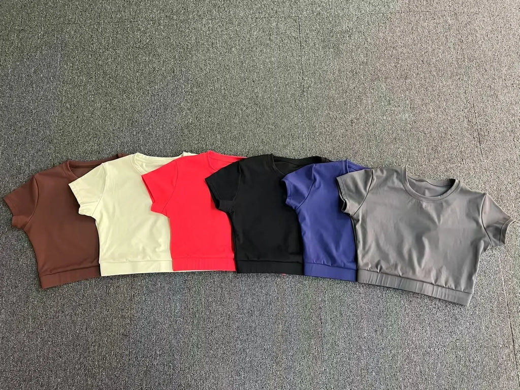 Yoga T-shirt Women's Short Sleeved Sports T-shirt Quick Drying Workout Short Sleeved Pilates Running Tights Exercise Fitness Top