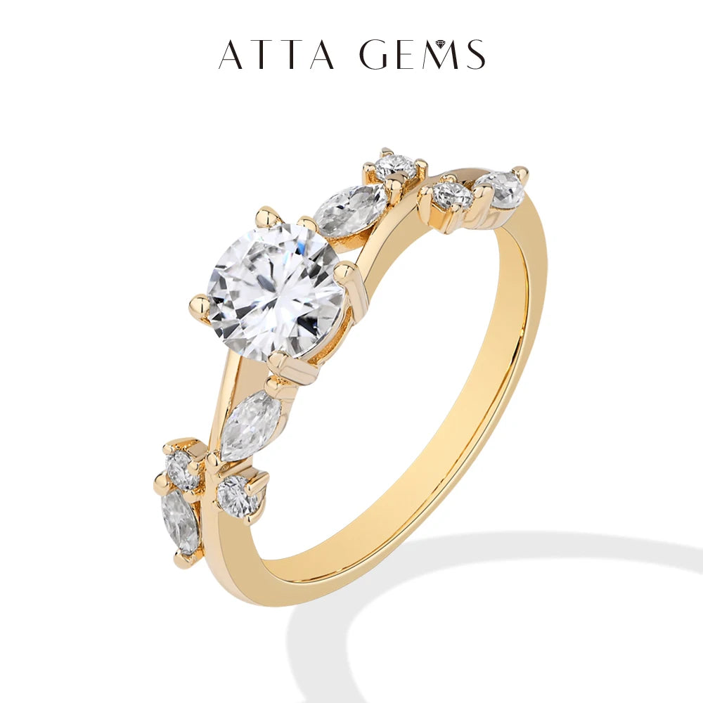 LUX FINE JEWELRY | Moissanite Round Cut 0.8ct D Color VVS1 925 SS Engagement Ring Luxlife Brands