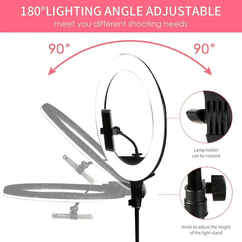 Live Stream 18 inch LED Ring Light with Tripod - Dimmable Photographic Lighting LUXLIFE BRANDS