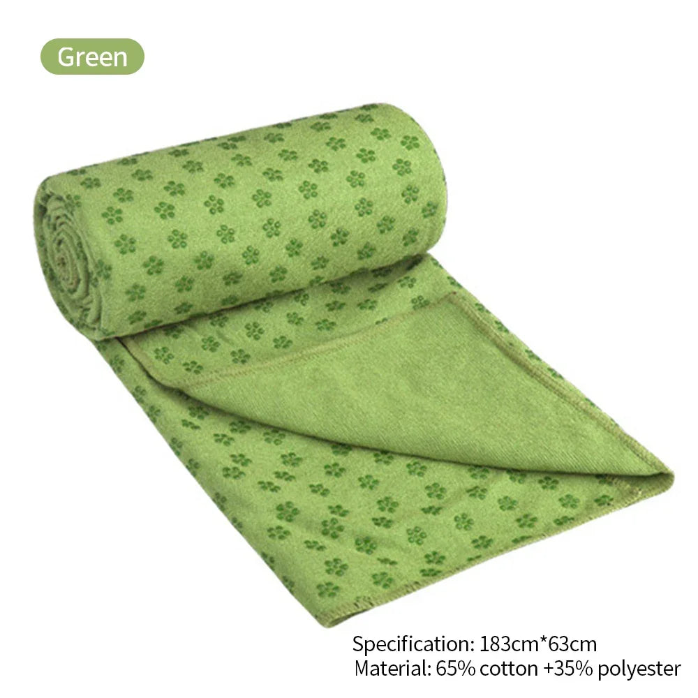 Yoga Mat Cover Towel Non-Slip Sweat Absorbent Solid Foldable Portable Pilates Exercise Sports Travel Fitness Blanket 183CM*63CM