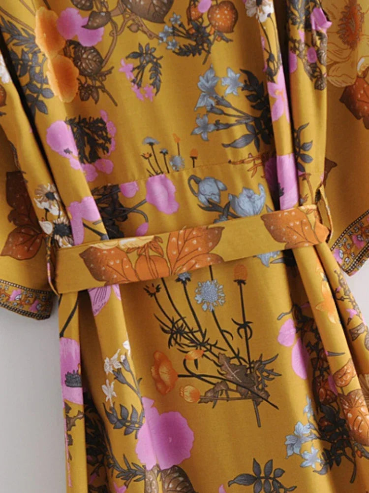 Boho Floral Print Kimono