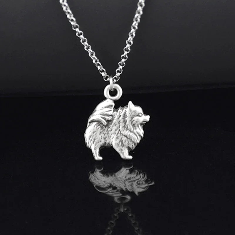 Vintage 3 Style Pomeranian & Samoyed & Keeshond & Golden Retriever & Whippet Dog Charms Pendant Necklace Women Pet Lover Gift LUXLIFE BRANDS