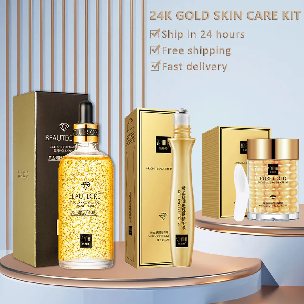Beauty Gift Set - 24K Gold Eye Serum Face Cream LUXLIFE BRANDS