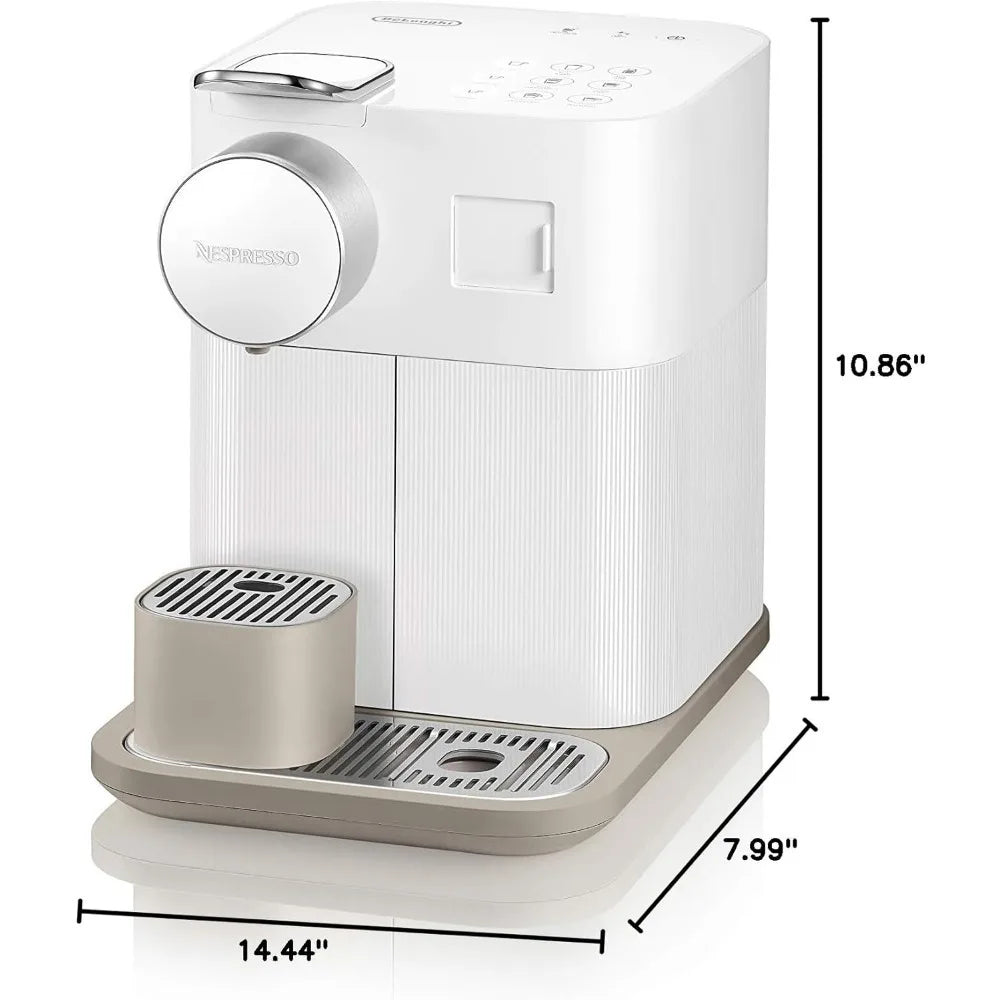 Espresso Machine With Milk Frother Coffee Capsules Maker Italian Capsule Kitchen Appliances Home, Fresh White LUXLIFE BRANDS