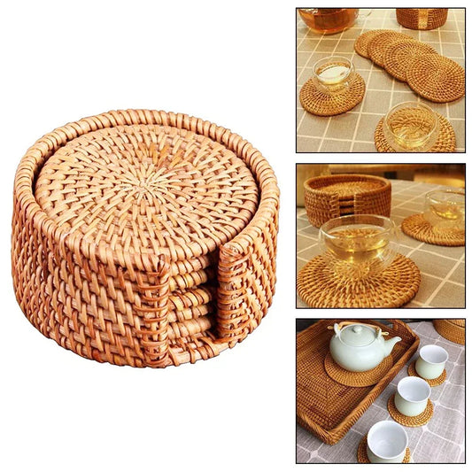 Natural Wicker Coasters 6pcs