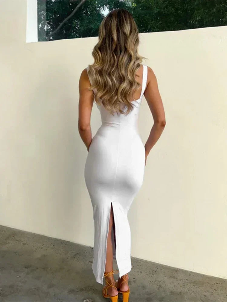 Siesta Elegant Bodycon Maxi Dress LUXLIFE BRANDS