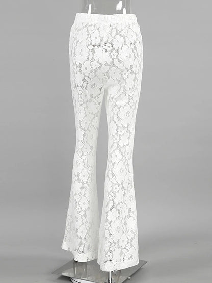 Lace High Waist Flare Beach Pants