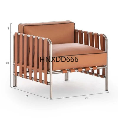 Outdoor stainless steel sofa rattan courtyard villa rain and sun coffee table combination