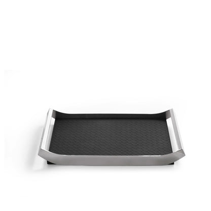 Eco Luxury Leather and Stainless Steel Serving Tray