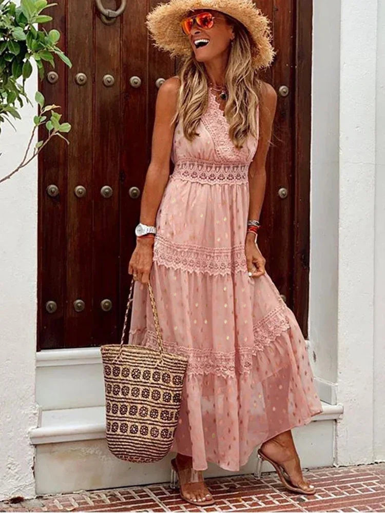 Boho Babe Lace Maxi Dress