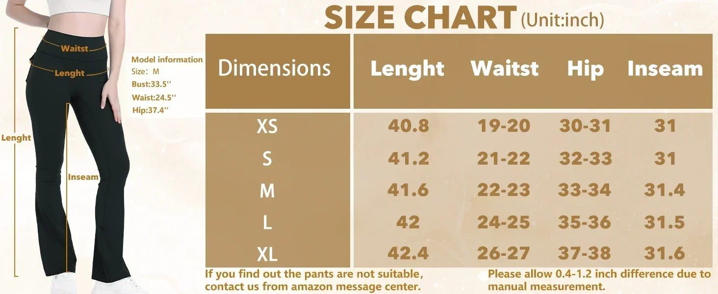Women's Flare Leggings with Pockets High Waisted Butt Lifting No Front Seam Tummy Control Bootcut Yoga Pants for Women Luxlife Brands