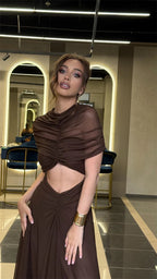 Elite Short Sleeve High Waist Maxi Party Dress Luxlife Brands