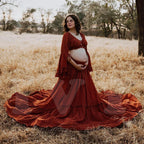 Bohemian Cotton Photo Shoot Pregnancy 2 Pc Gown Luxlife Brands