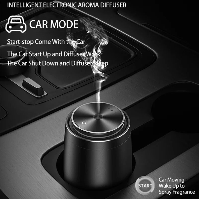 Car Essential Oil Diffuser Aluminium USB Rechargeable Auto Air Fresheners Aroma Diffuser Electric Aromatic Oasis Scent Machine LUXLIFE BRANDS